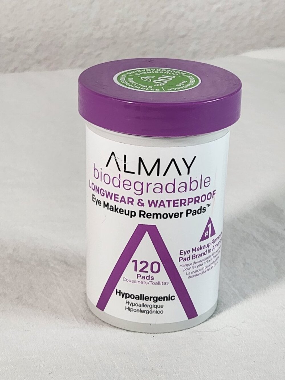 Almay Biodegradable Long Wear And Waterproof Eye Makeup Remover Pads, 120 Ct